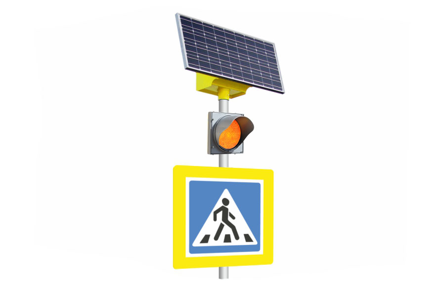 картинка Светофор LGM на солнечной электростанции от компании Дорожный эксперт