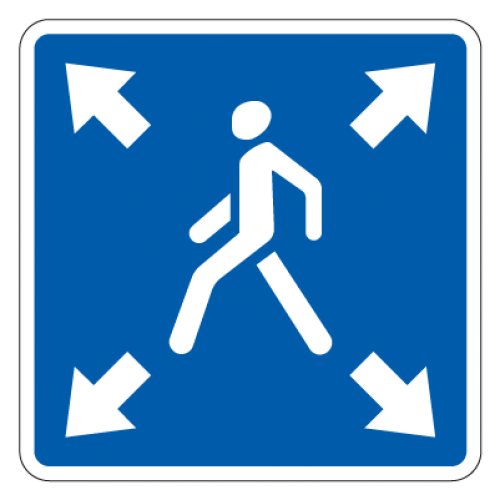 картинка Знак 5.19.3д Диагональный пешеходный переход (все направления) от компании Дорожный эксперт