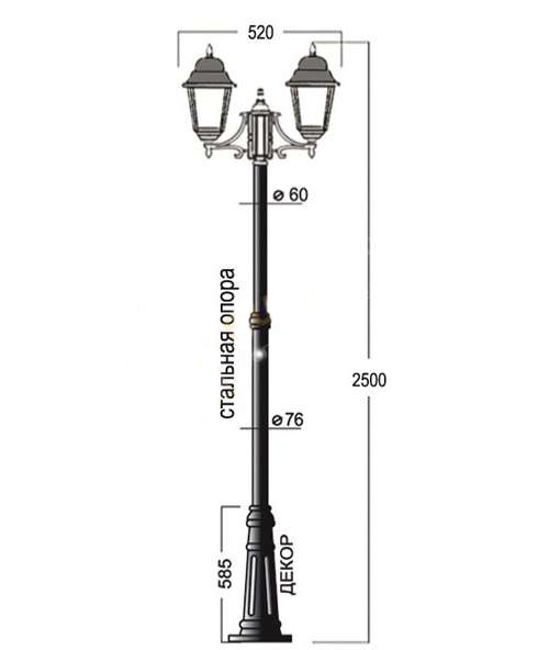 картинка Автономный парковый фонарь "SLP-40-200/150" (СБ 100Вт/АКБ 66А*ч GEL) от компании Дорожный эксперт