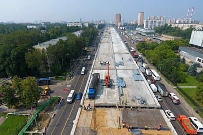 Почти 70% дорог построили и реконструировали в рамках второго этапа реконструкции Калужского шоссе в Москве
