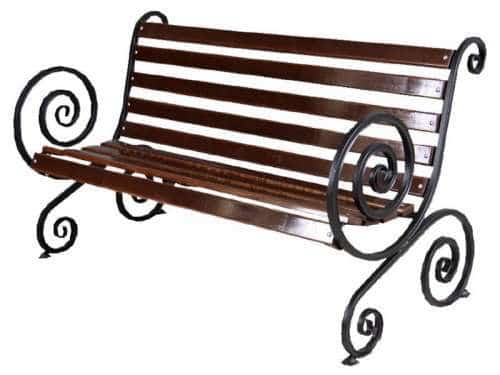 картинка Кованая скамейка "Французская лоза" большой вензель от компании Дорожный эксперт